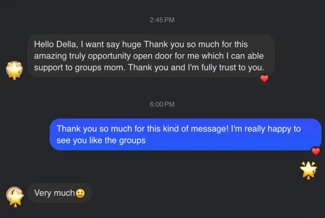 Customer thanking for the opportunity