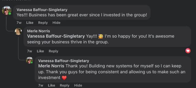 Customer saying business has been great